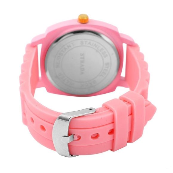 STRADA Watch with Pink Silicone Strap Pink Dial - Picture 6 of 7